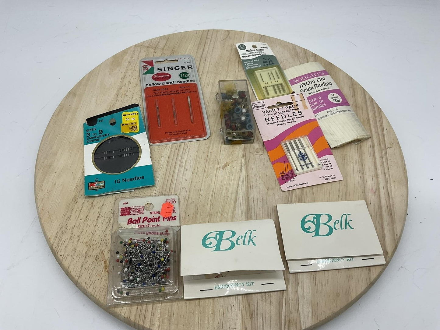 Vintage Mixed Brands Hem Tape Sewing Notions Lot Wrights Needles Pins Bell