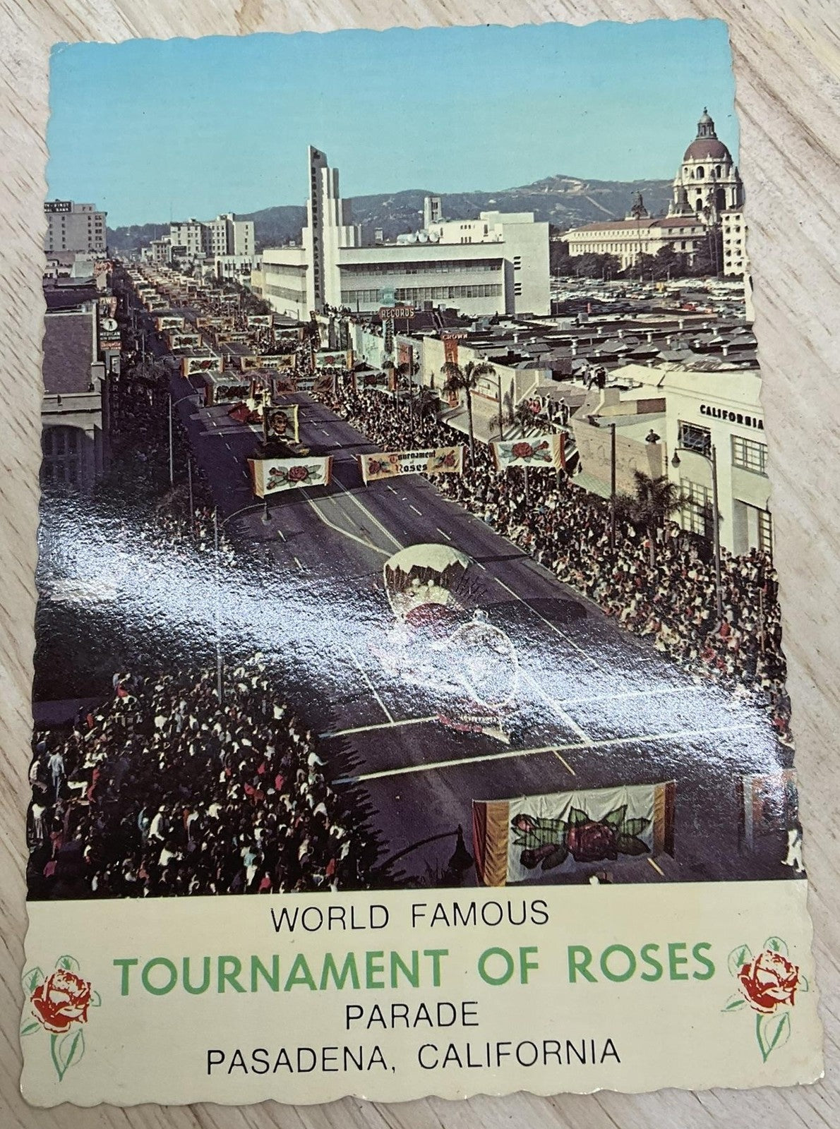 Vintage Tournament Of Roses Parade Pasadena California Postcard 5.5x3.5 In