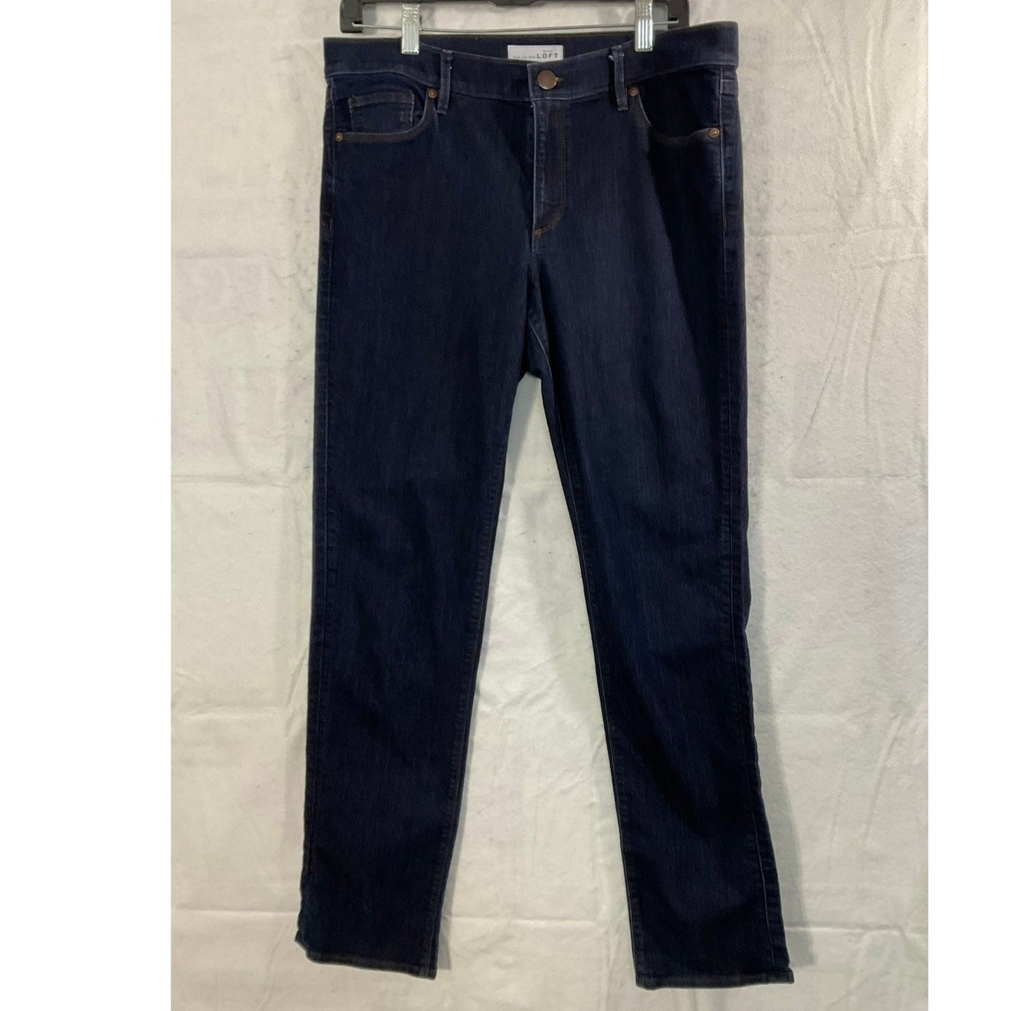 LOFT Straight Leg Jeans Womens 12T Dark Wash Indigo Denim Classic Casual