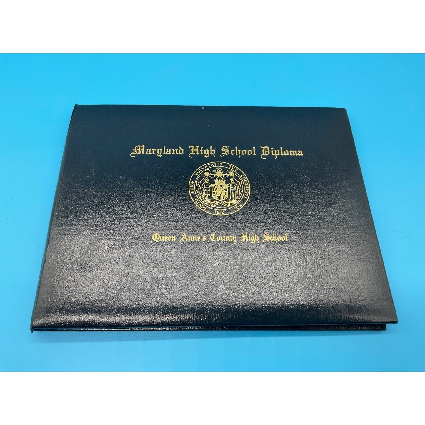 Diploma Cover Only Queen Anne’s County High School Black Gold Embossed MD