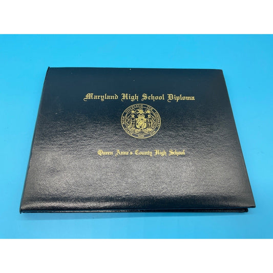 Diploma Cover Only Queen Anne’s County High School Black Gold Embossed MD