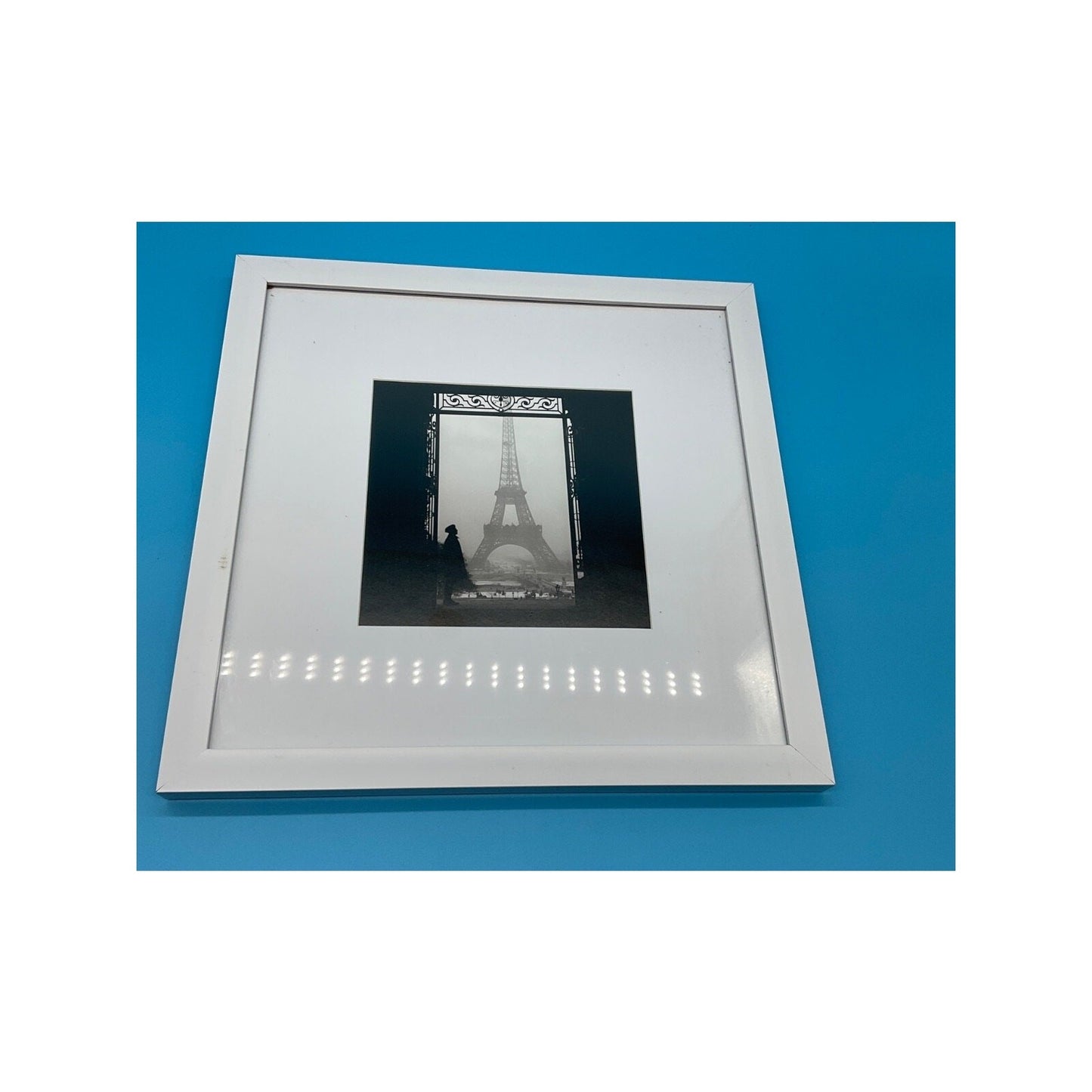 Paris Eiffel Tower aprox 14x14 Framed Wall Art Modern Monochrome Decor
