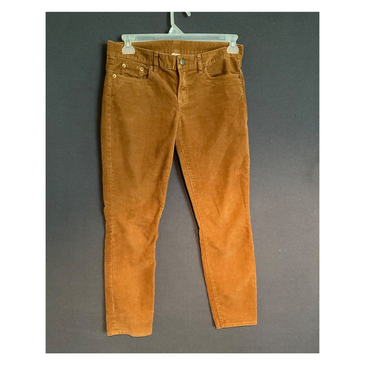 J. Crew Vintage Slim-Straight High Rise Corduroy Ankle Pants Stretch Copper 29