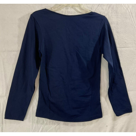 New Mix Fleece Lined Top Women One Size Navy Blue 915-FLEECE Long Sleeve Shirt