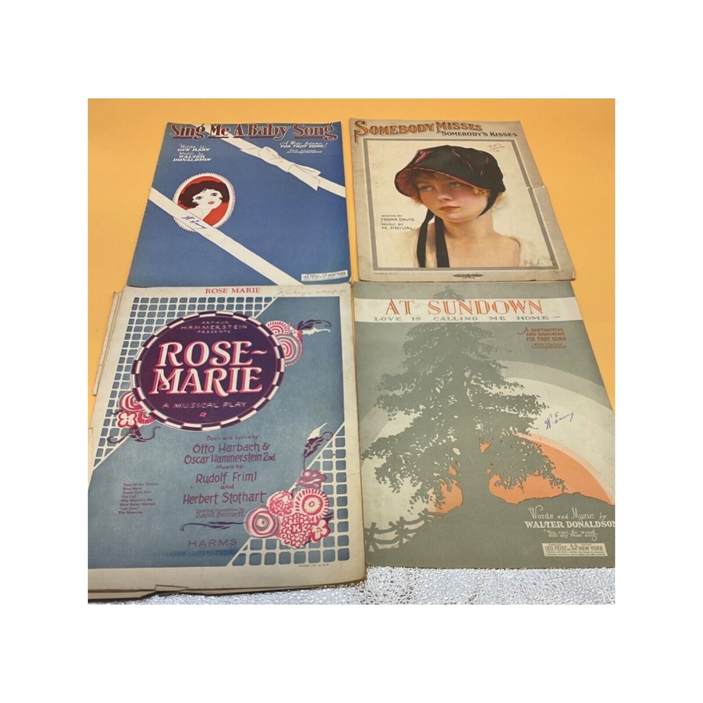 Lot of 4 Vintage Sheet Music – Love, Homecoming, & Musical Theater Classics (192