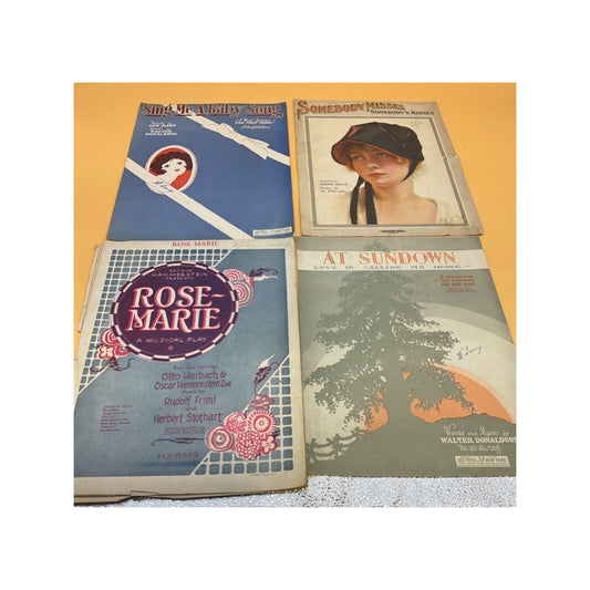 Lot of 4 Vintage Sheet Music – Love, Homecoming, & Musical Theater Classics (192