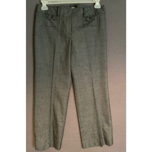 Ann Taylor Petites Lindsay Trousers Size 8P Gray Herringbone Dress Pants