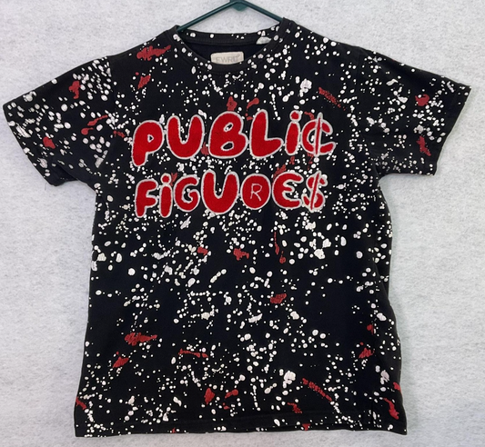 FWRD Denim Shirt Mens S Black Crew Neck Short Sleeve Public Figure$ Graphic