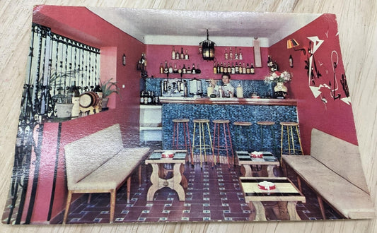 Vintage Torremolinos Hotel Las Mercedes Bar Color Postcard Continental 6 X 4 In