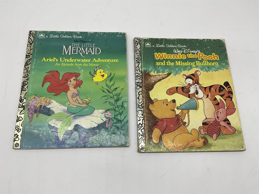 Little Golden Books Disney Little Mermaid and Winnie The Pooh Missing Bullhorn