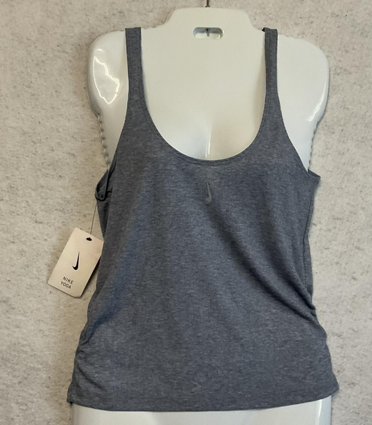 Nike Tank Top Womens Small Blue Dri-FIT Yoga Ribbed Racerback Athletic Tagless
