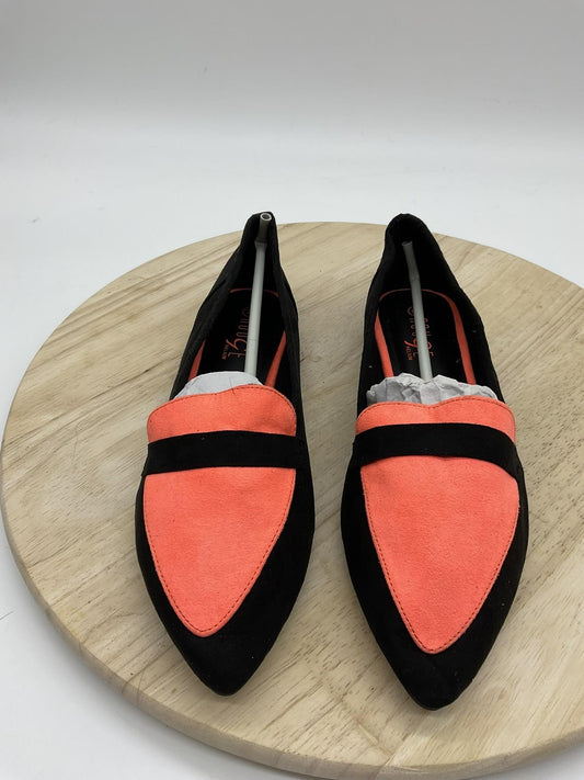 Rouge Helium Loafer Shoes Womens Size 7.5 Black Coral Colorblock Pointed Toe
