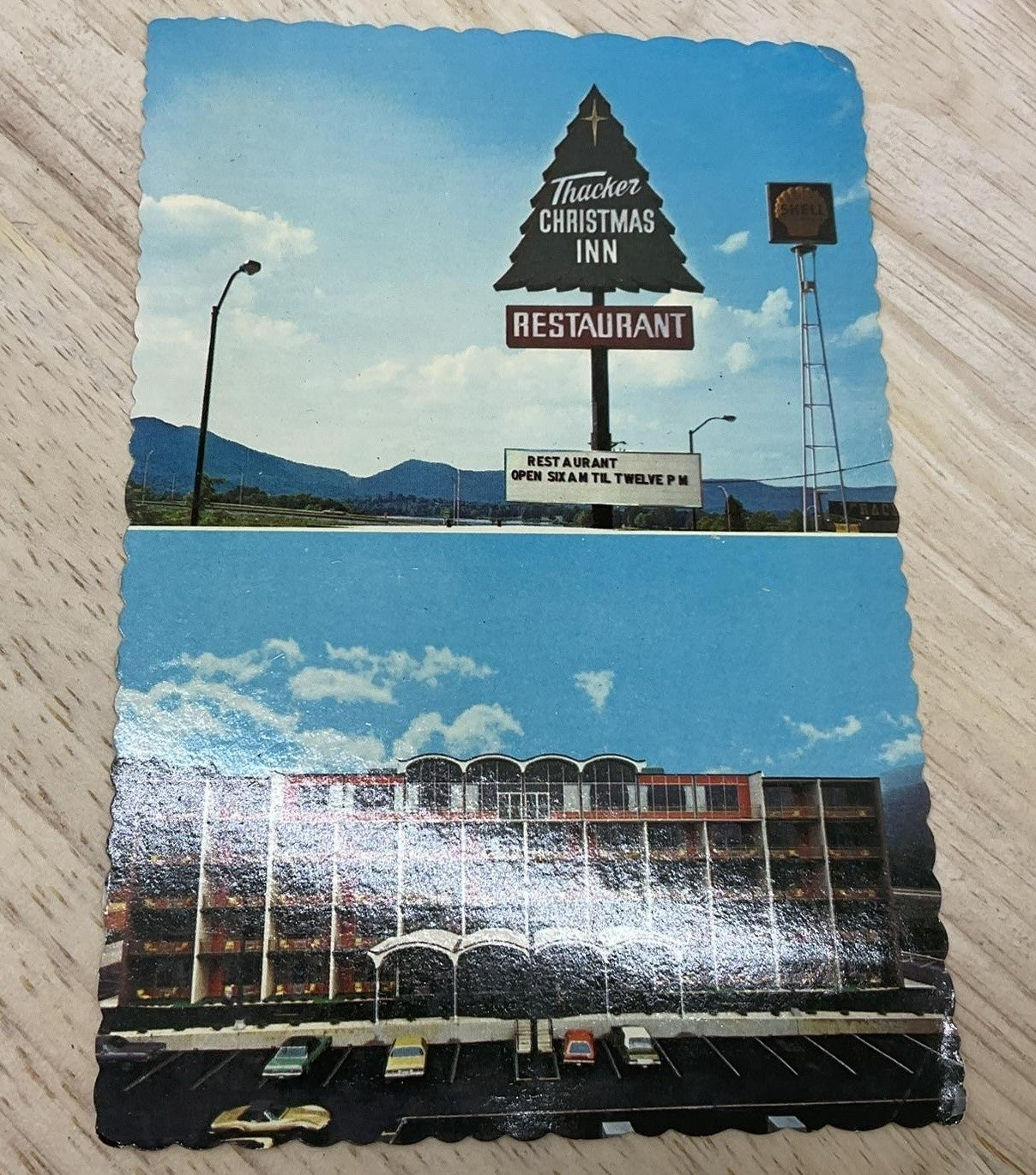 Vintage Thacker Christmas Inn Caryville Tennessee Photochrome Postcard 6x4
