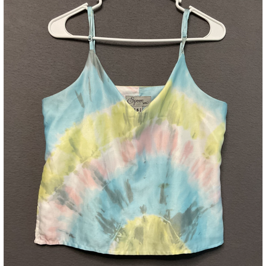 Spoon Tie-Dye Lined Cami Tank Top S | V-Neck Adjustable Straps Boho