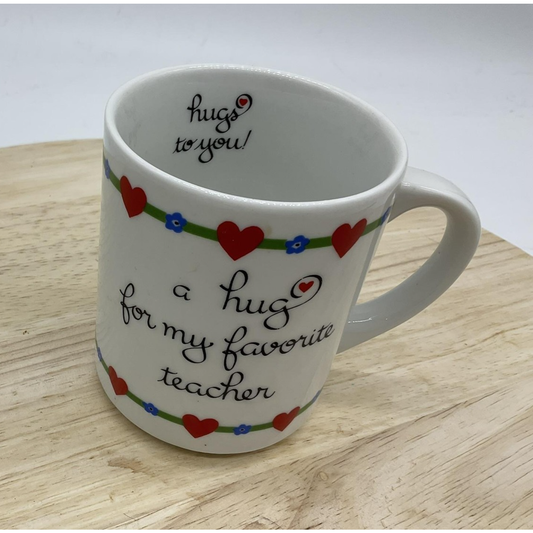 Abbey Press Teacher Mug A Hug For My Favorite Teacher Ceramic Coffee Cup Hearts
