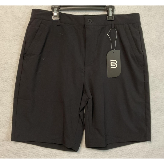 MoFiz Shorts Mens 34 Black Performance Stretch Zip Pocket Golf Hiking Quick Dry
