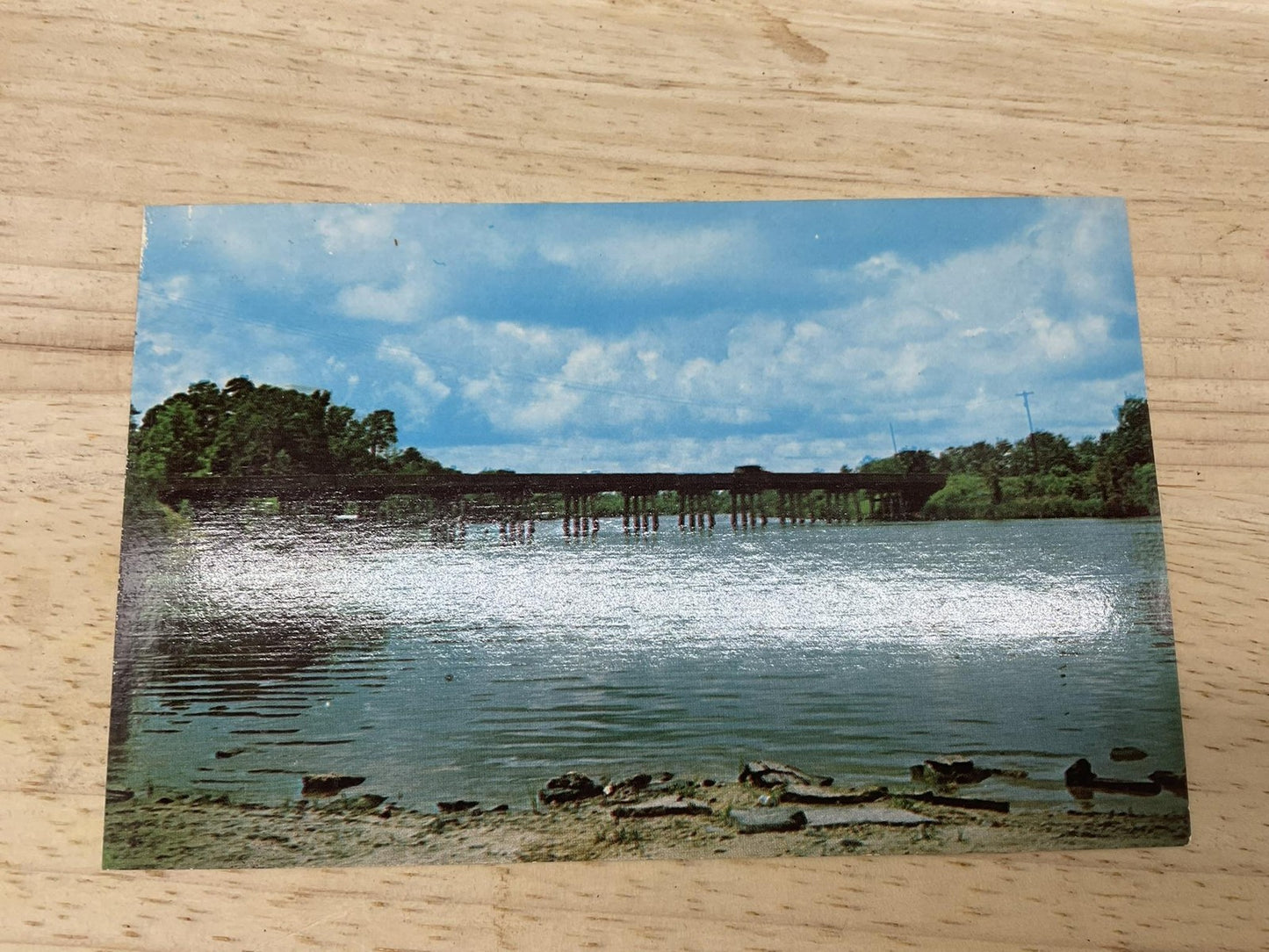 Vintage Old Bridge Jacksonville North Carolina Postcard Helen M. Tatum 5.5x3.5
