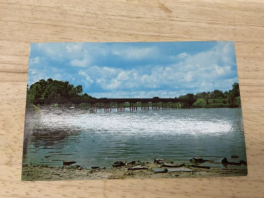 Vintage Old Bridge Jacksonville North Carolina Postcard Helen M. Tatum 5.5x3.5