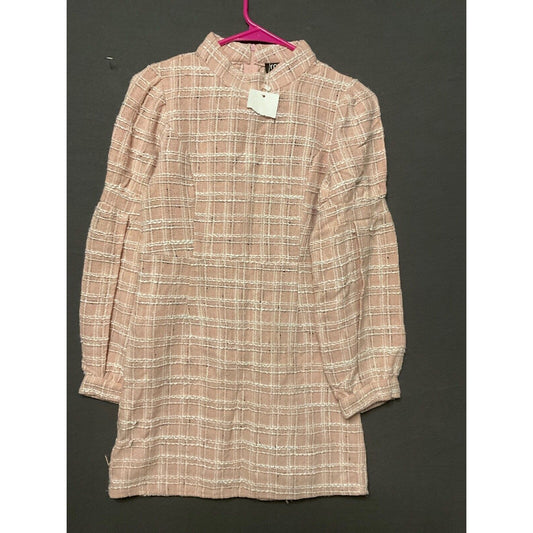 YOINS Women's Pink Plaid Dress Small 90% Polyester 10% Cotton NWT Office Wear