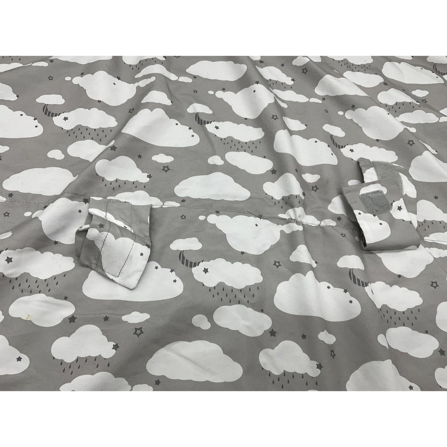Car Seat Blanket Cover Ogo Buggy Gray White Clouds Soft 100% Polyester Baby
