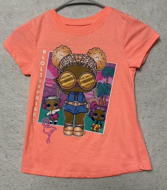 L.O.L. Surprise! Shirt Girls 7/8 Pink Crew Neck LOL Dolls Graphic Tee Top