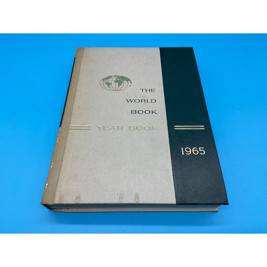 1965 The World Book Events of 1964 Year Book Annual Green White W Gold Embossing