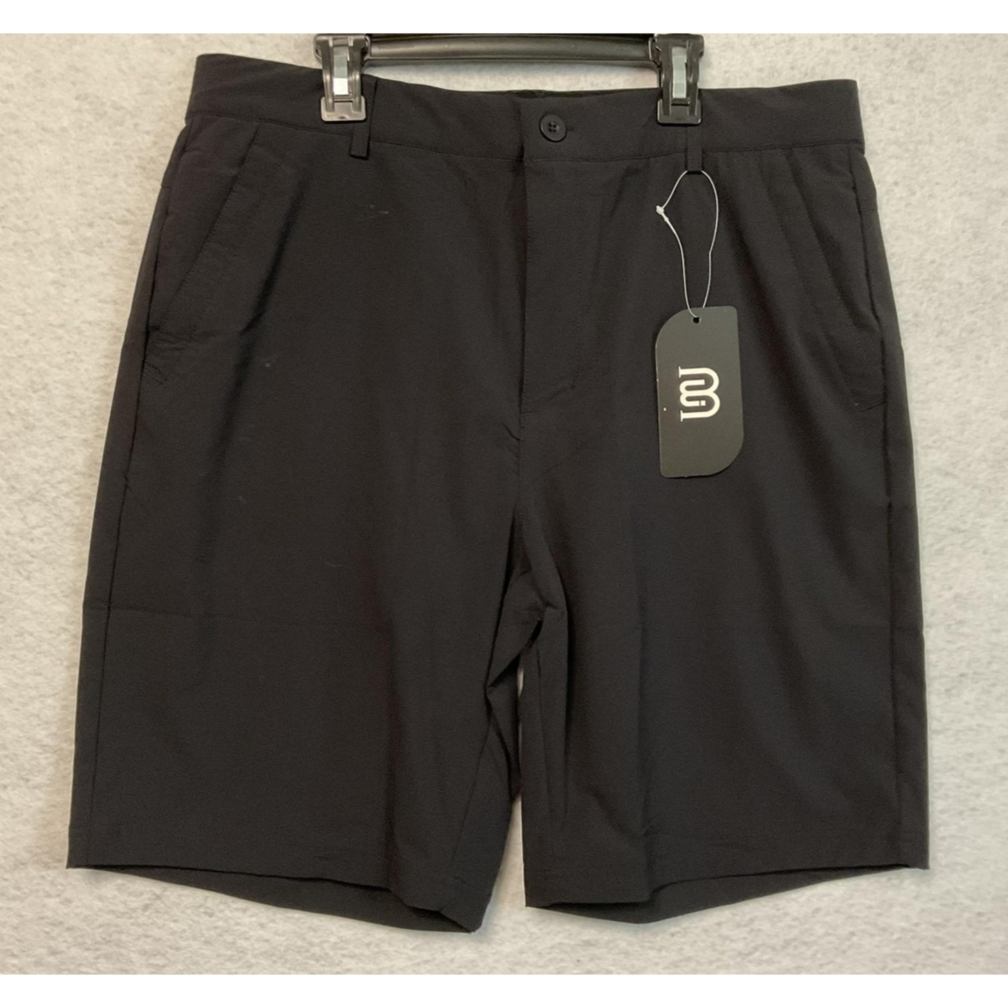 MoFiz Shorts Mens 34 Black Performance Stretch Zip Pocket Golf Hiking Quick Dry