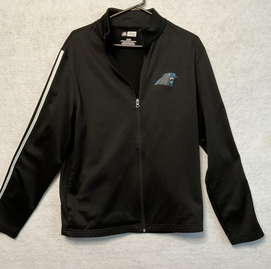 Carolina Panthers Jacket Mens Medium Black NFL Football Full Zip Track Warm Up