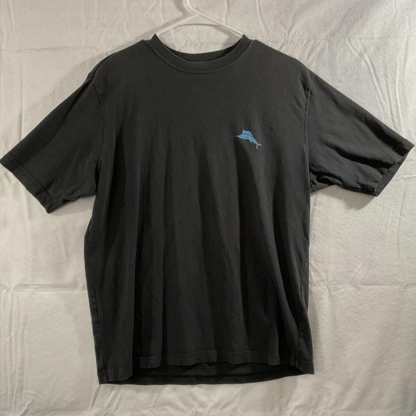Tommy Bahama Shirt Mens Large Gray Relax Now Relax Later Graphic Tee Beach Print