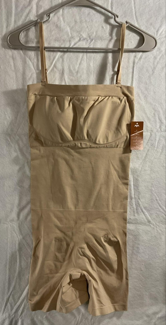 Lover-Beauty Shaper Bodysuit Womens XL/XXL Beige One Piece Slimming Shapewear