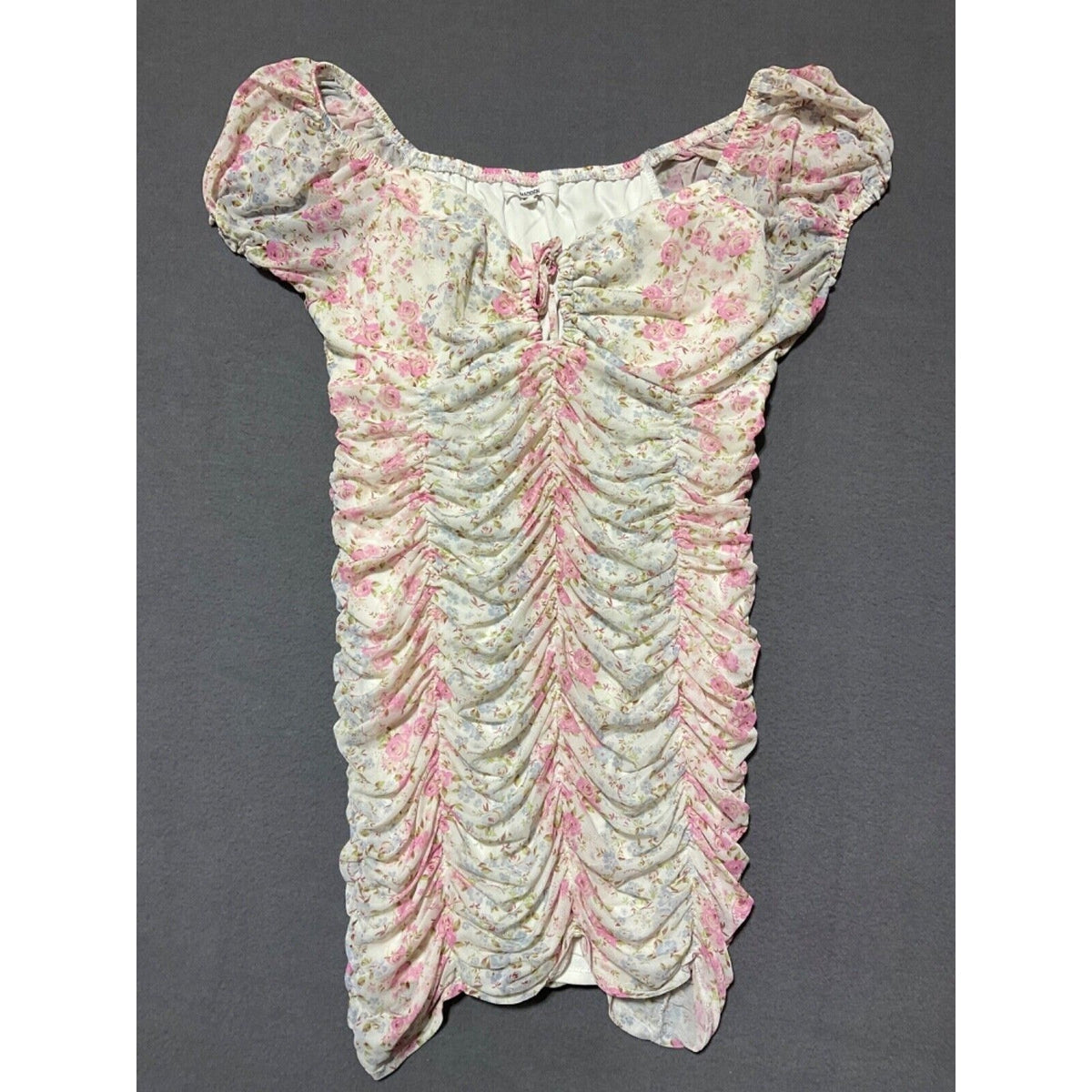Madden NYC XXXL Pink Blue Floral Bodycon Dress Polyester-Spandex Blend Lined