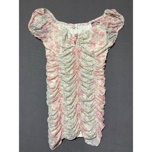 Madden NYC XXXL Pink Blue Floral Bodycon Dress Polyester-Spandex Blend Lined