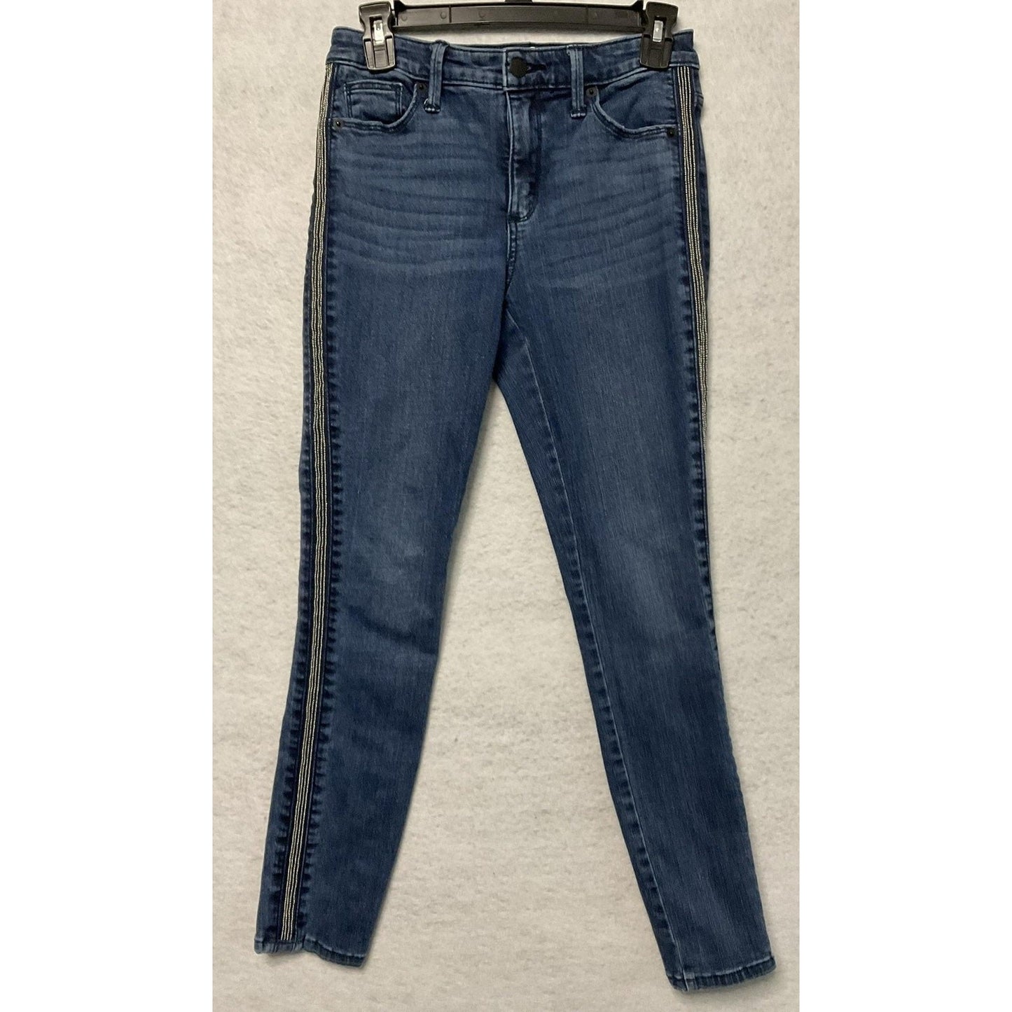 Universal Thread Jeans Womens 2 /28R Blue High Rise Skinny Tuxedo Stripe Stretch