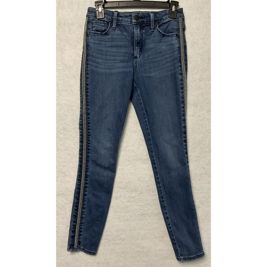 Universal Thread Jeans Womens 2 /28R Blue High Rise Skinny Tuxedo Stripe Stretch