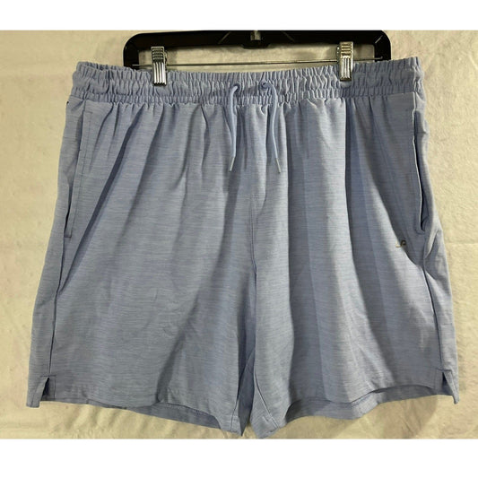 InPro Yoga Athletic Shorts Mens XL Light Blue 7" Inseam Heathered Gym Activewear