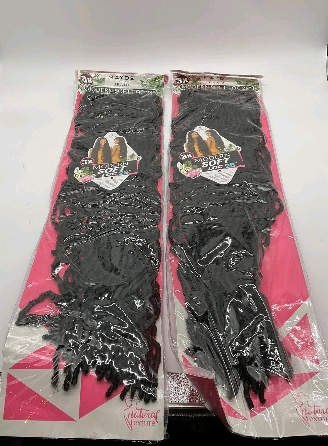 Mayde Beauty Modern Soft Loc 28in 1B 3X Crochet Synthetic Hair Extensions Lot 2