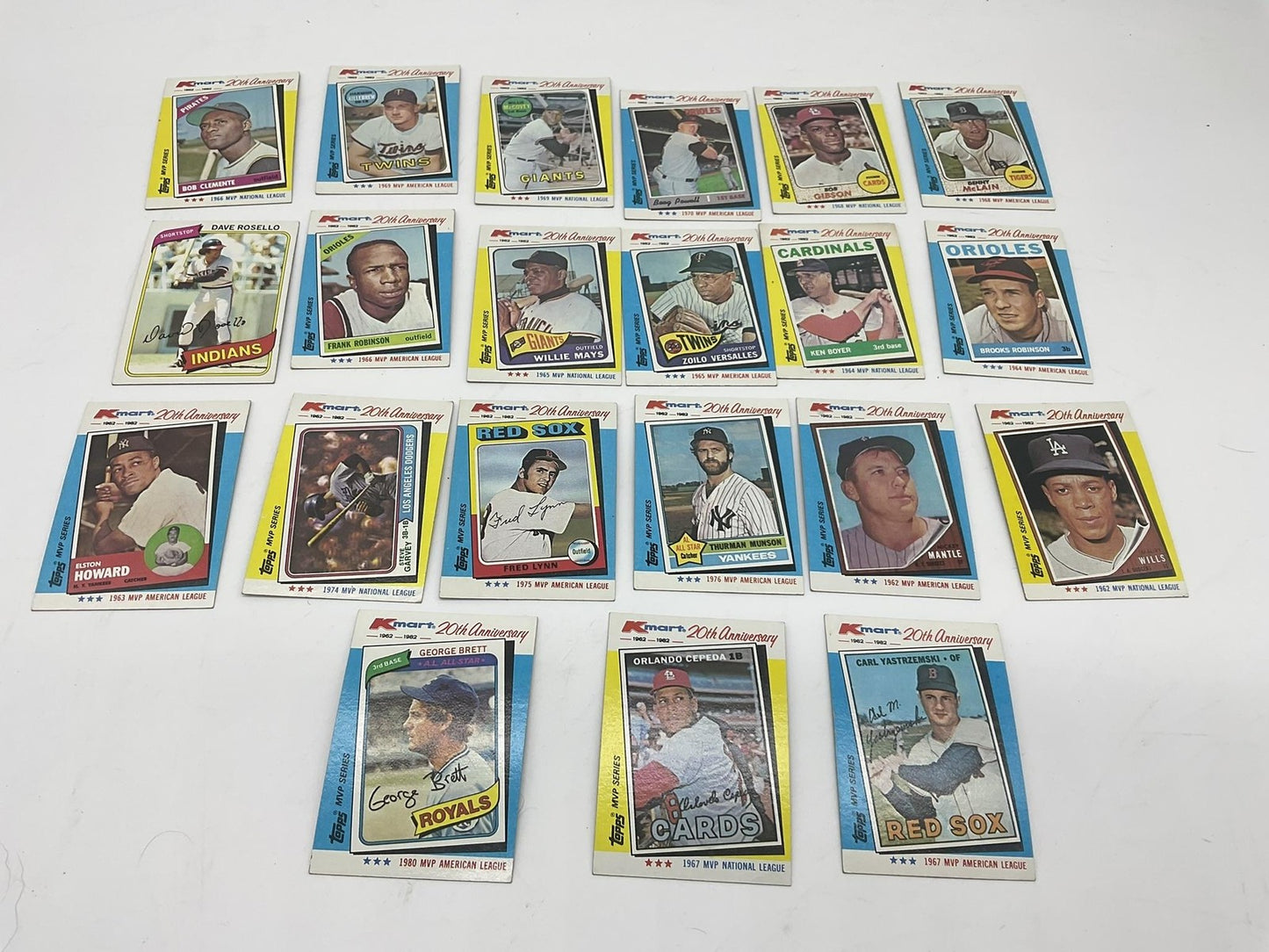 Topps Kmart 20th Anniversary MVP Series Baseball 19 Cards Stars HOF Vintage