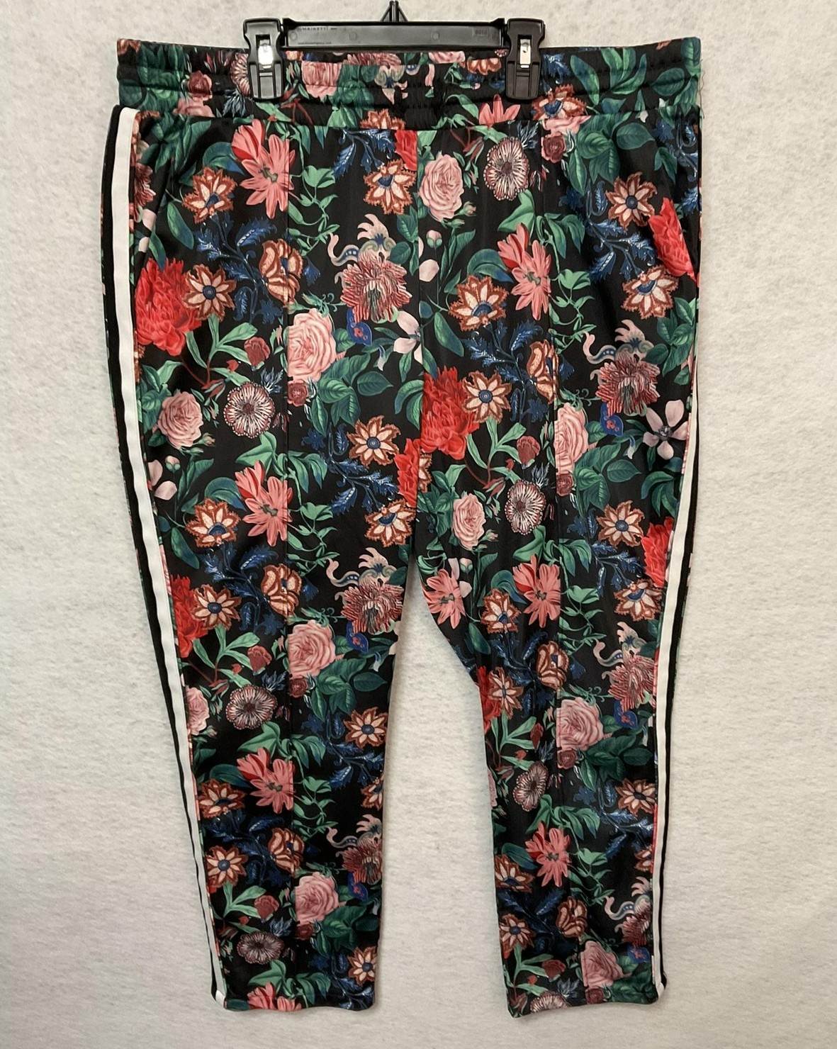 Project Runway Pants Womens XL Multicolor Floral Track Side Stripe Jogger Casual