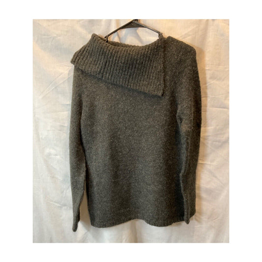 Cable Stitch Women's Med Charcoal Grey Long Sleeve Sweater Acrylic/Wool Blend