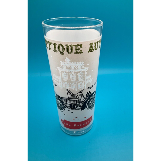 Vintage Barware: 6.5" Highball Glass with 1902 Packard Antique Auto Design