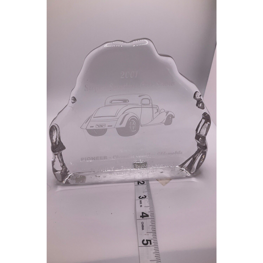 2001 Super Sunday Car Show Iceberg Glass Award - Family Ford, Pioneer Chevrole