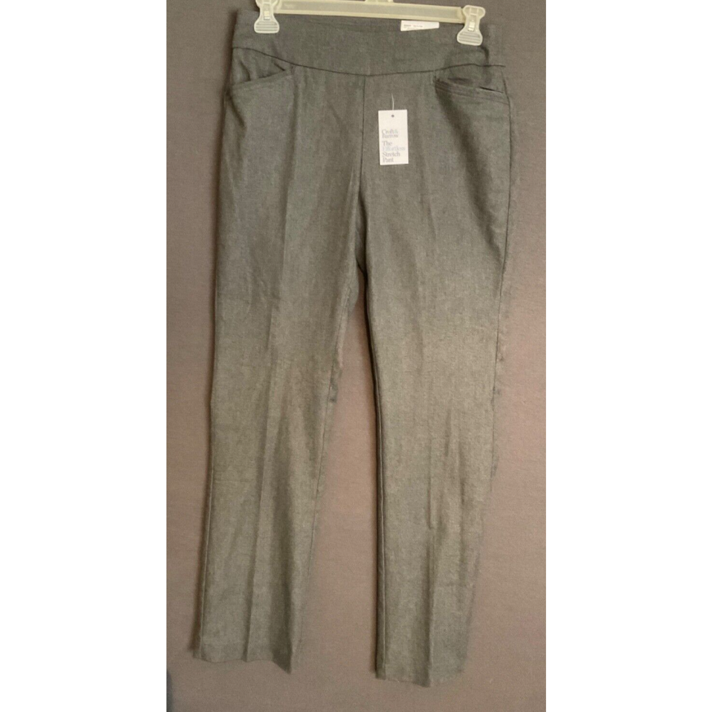 Croft & Barrow Women Effortless Stretch Pants Size 10 Long Gray Dress Pants NTW