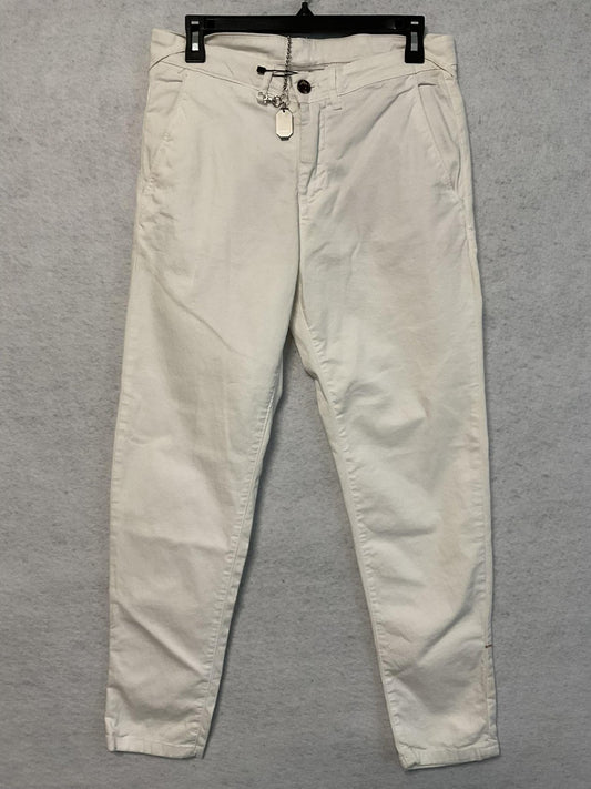 Zara Pants Mens 29 White Carrot Cropped Relaxed Fit Tapered Chino Casual