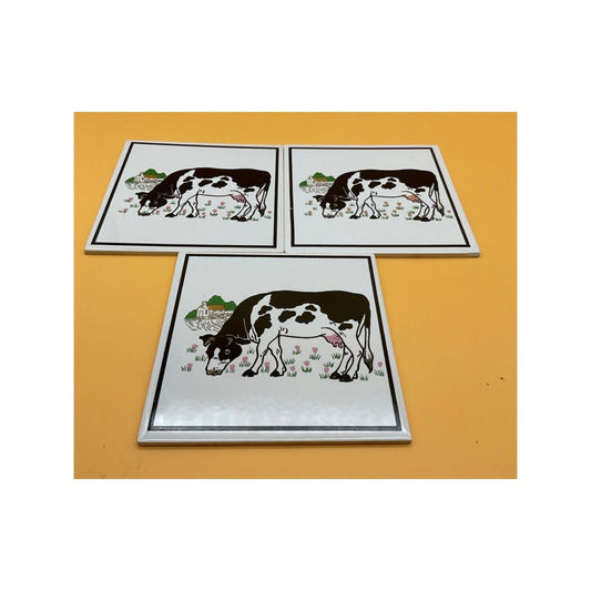 Decorative Cow Tiles/Trivets 6"x6" Set of 3 Cottage Core / Farmhouse decor